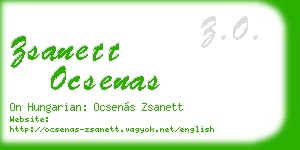 zsanett ocsenas business card